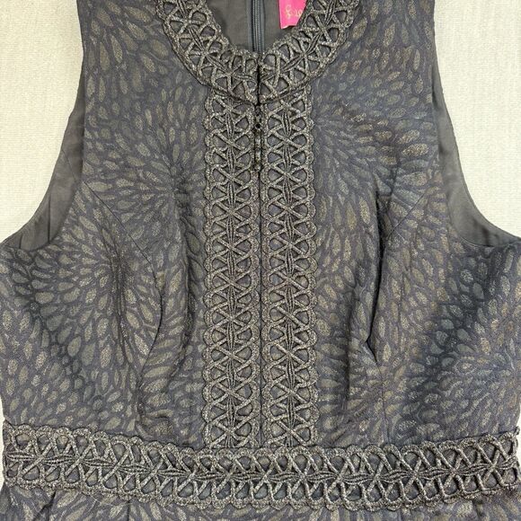 NWT Lilly Pulitzer Lagoon Jacquard Black FRANCI Dress Size 6 Fit Flare & Pockets - Picture 6 of 11
